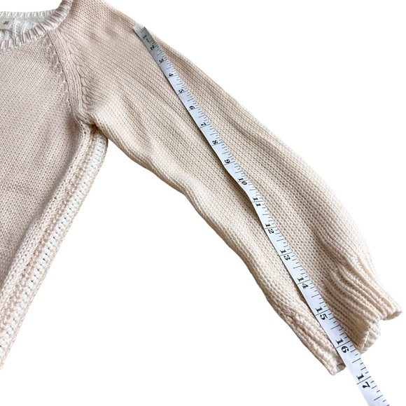 Zara Knit Cropped Scoop Neck Hi-Lo Cotton Blend Sweater with 3/4 Sleeves. Size M - Picture 7 of 7